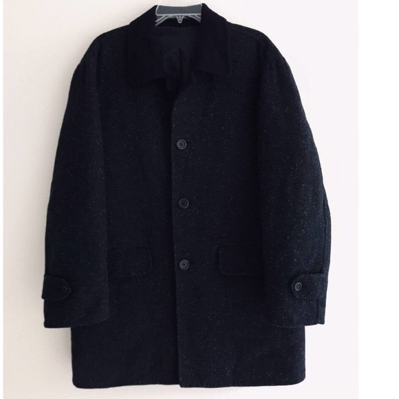 Nino Cerruti | 1881 Mens Size 56 Navy Blue Tweed Blazer Jacket Button Front - Picture 1 of 12